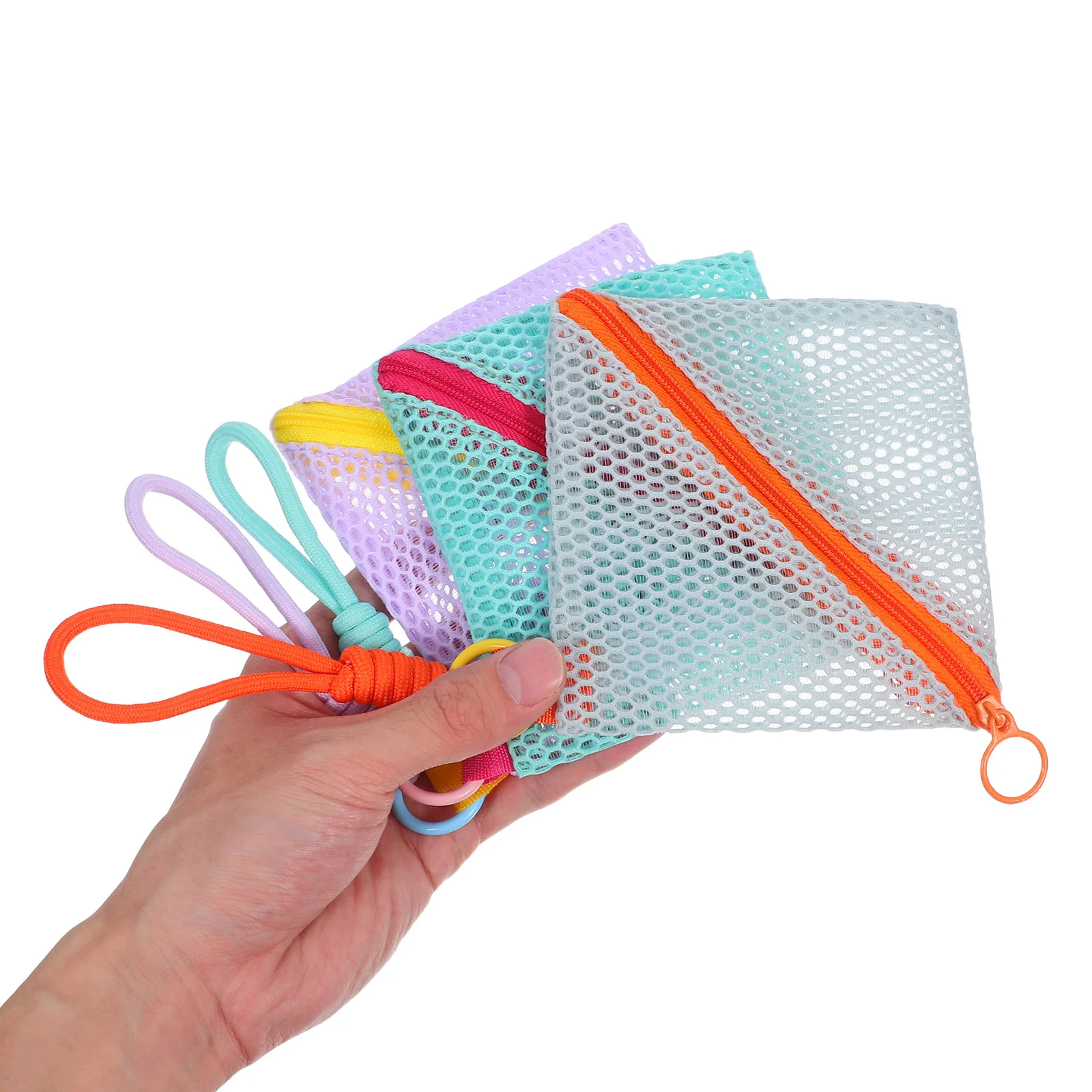 

3Pcs Zipper Mesh Wallet for Cosmetics Compact Portable Pouch Multiuse Storage for Travel Makeup Accessories Small Items