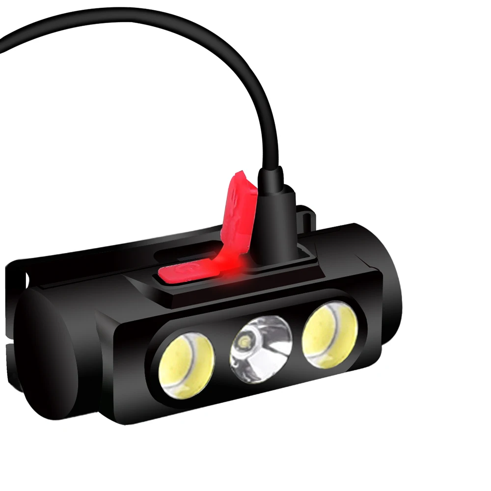 MINI Type-C USB White Red LED 18650 Hunting Portable headlight Fishing 6 Modes Torch head lamp Headlamp Flash light head