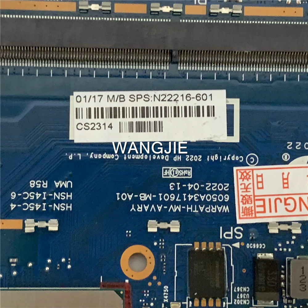 HSN-I45C 6050A 3417601   اللوحة الرئيسية للكمبيوتر المحمول HP EliteBook 840 G9 اللوحة الأم N22216-601 N22217-601 DDR5 100% العمل