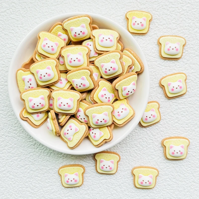 10 Pcs New Mini Cartoon Animal Bread Little Bear Resin Flat Back Scrapbook Diy Jewelry Children Gift Hairpin Accessories