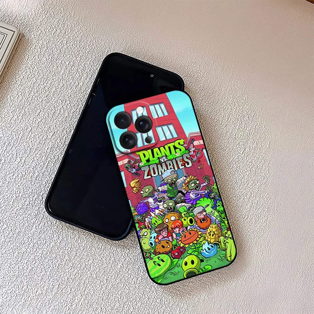 Game For iPhone 11 12 13 14 15 16 Pro Max Plus Matte Soft Silicone phone Case P-Plants vs. Z-Zombies Ultra Thin Black Cover