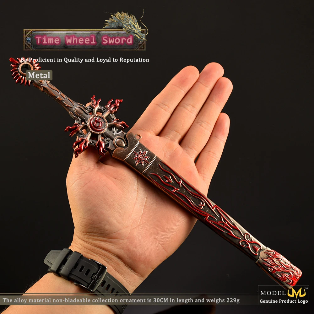 Thunderbolt Puppet Show Anime Weapon Model All-metal Sword Years Wheel Sword 30CMChinese Martial Arts Metal Crafts Boy Toys