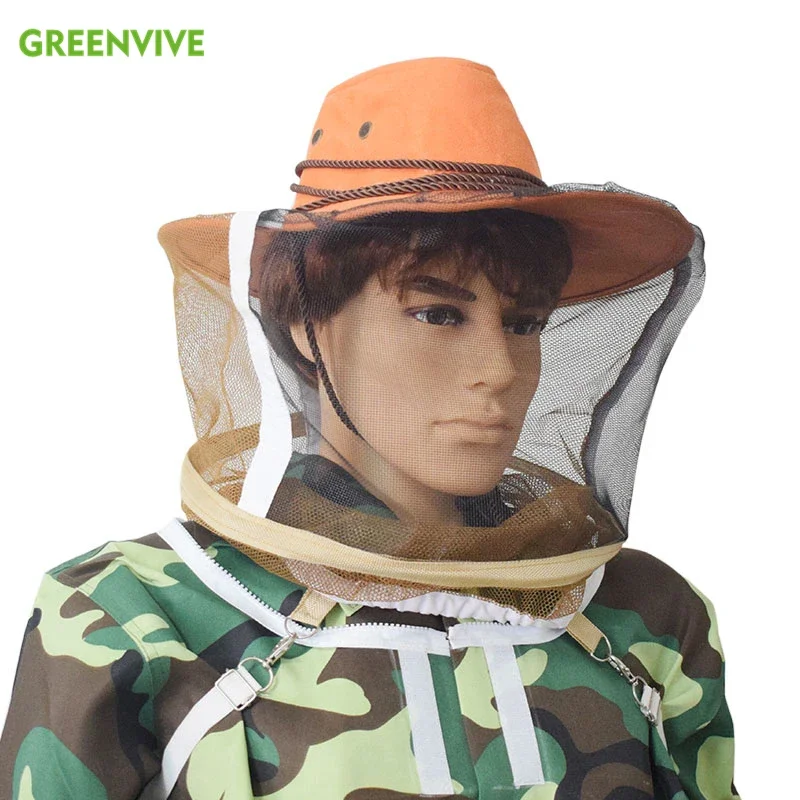 Beekeeping Cowboy Hat Beekeeping Cap Beekeeper Hat Fly Insect Net Veil Head Face Protector Anti Bee Hat Beekeeper Equipment