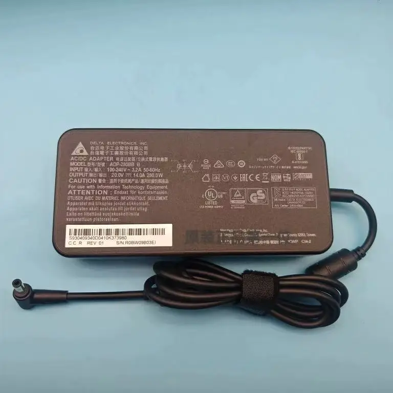 

New Original Delta ADP-280BB B A18-280P1A 280W 20V 14A AC Adapter Laptop Charger for Gigabyte AORUS 15X ASF/RTX4070 Power Supply