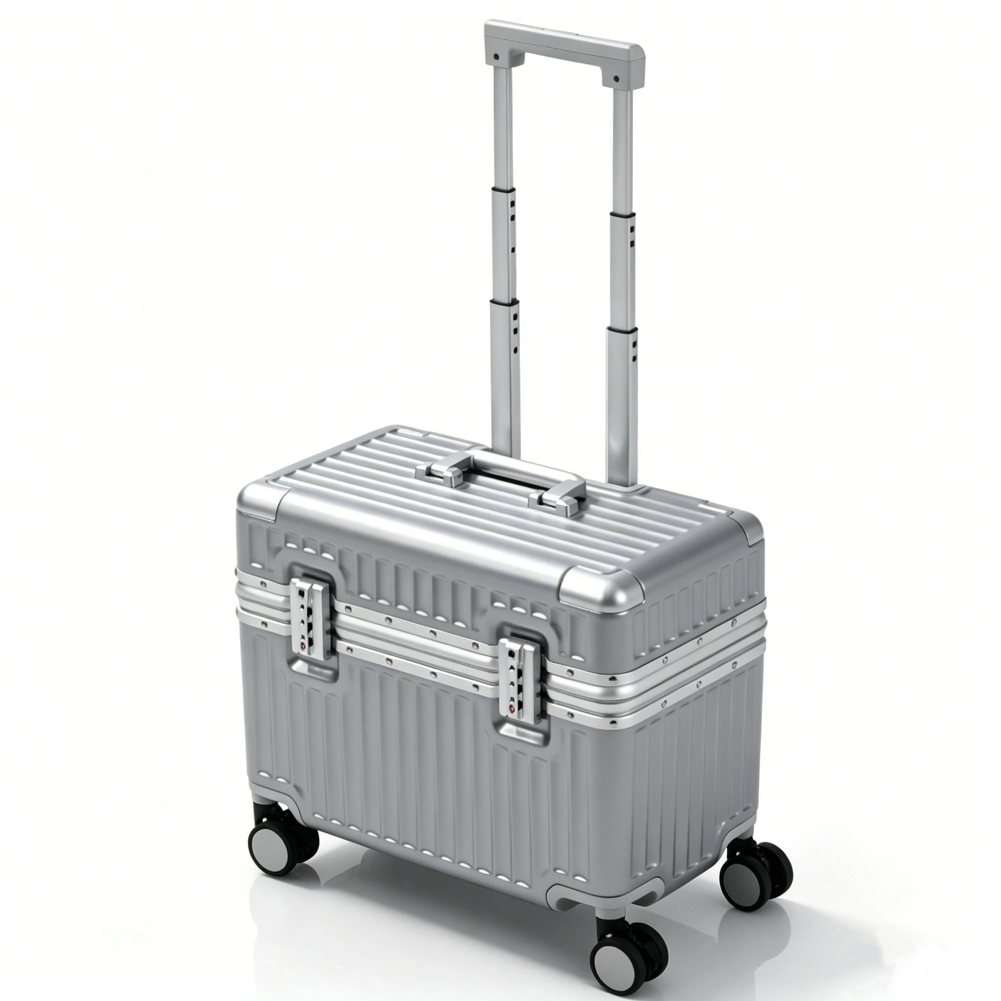 

Top Opening Suitcase 18inch Boarding Carry-on Travel Photographer Rolling Luggage PC Material with Aluminum Alloy Frame TSA Lock