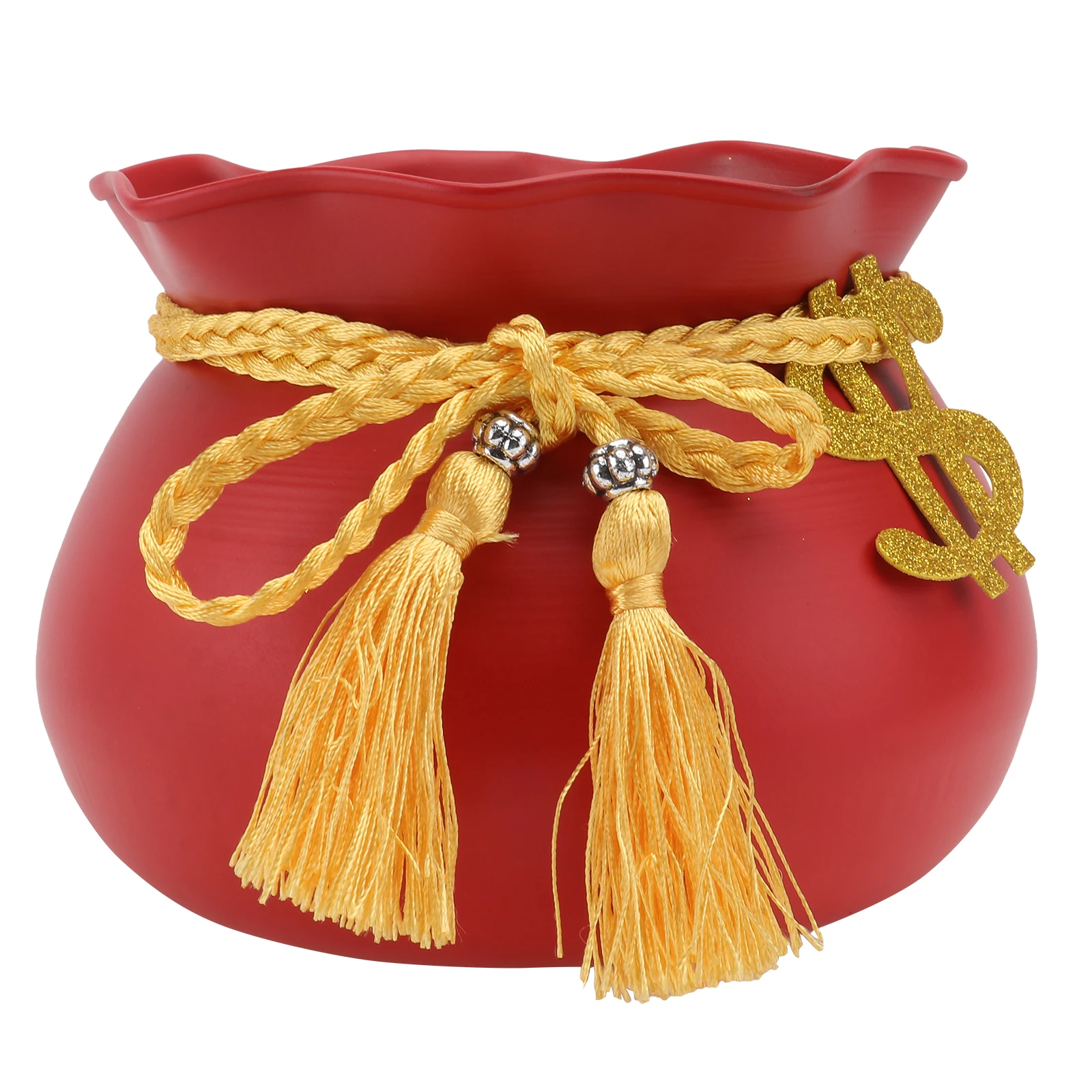 

Chinese Type Simulated Fake Ware Red Metal Flowerpot Decorative Festive Home Wedding Decor Living Room Vase Chinese Fake Flower