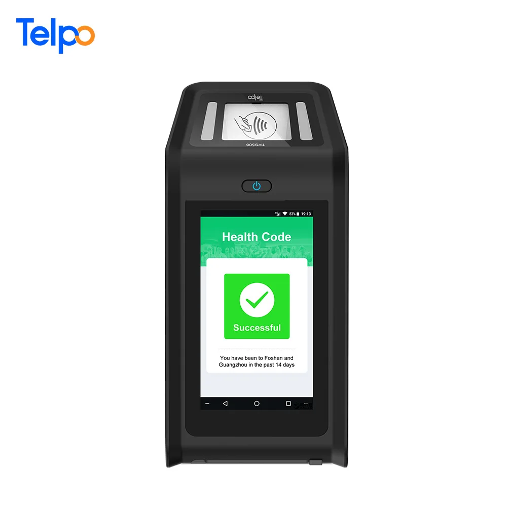 Telpo 4G health green pass qrcode verification solution qr code reader with display/58mm printer