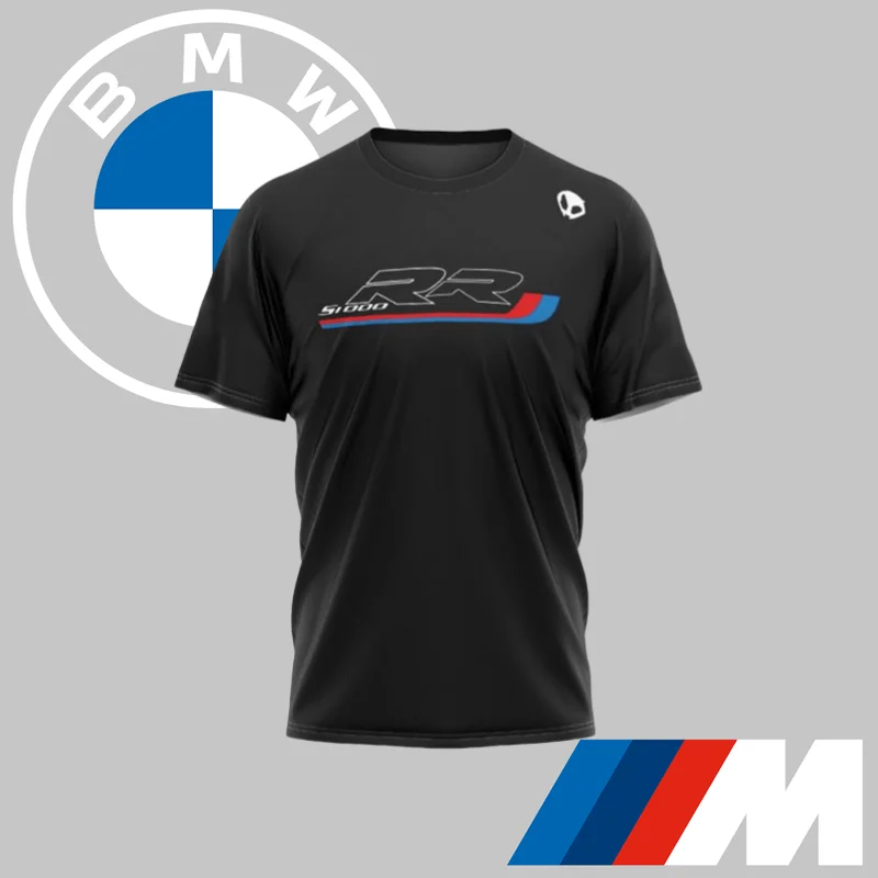 

Летняя быстросохнущая мотоциклетная футболка, новая мужская футболка R1000 RR Adventure Superbike Motorsport Team Motorrad для Bmw, черные майки