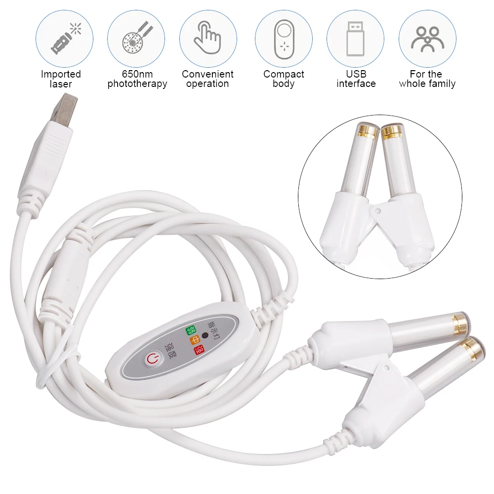 650nm Laser Therapy Rhinitis Sinusitis Machine Nose Care Bionase Tinnitus Ear Laser Therapy LLLT Irradiation Media Deafness USB
