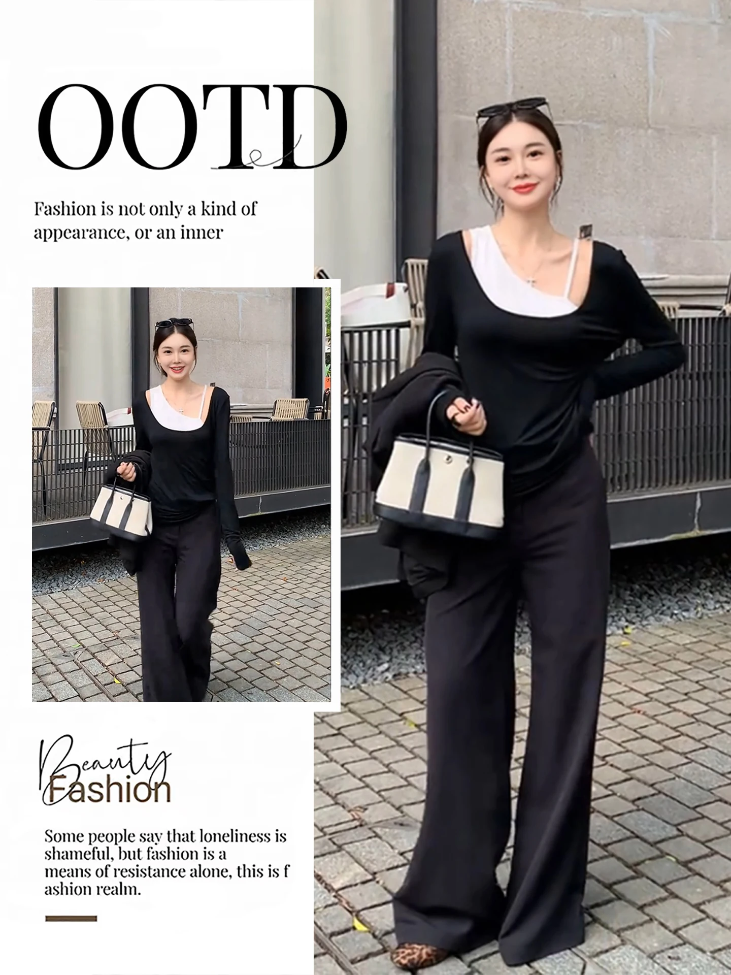 

Autumn Fashion Set Women's Casual Loose Knitted Vest Irregular Hem Top High Waist Pants Three Piece Ensemble Medium Weight