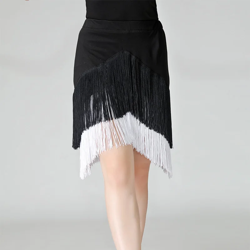 

2023 Adult Sexy Irregular Split Tassel Latin Dance Skirt Large Size Fringed Dress Rumba Samba Stage Performance Dancewear