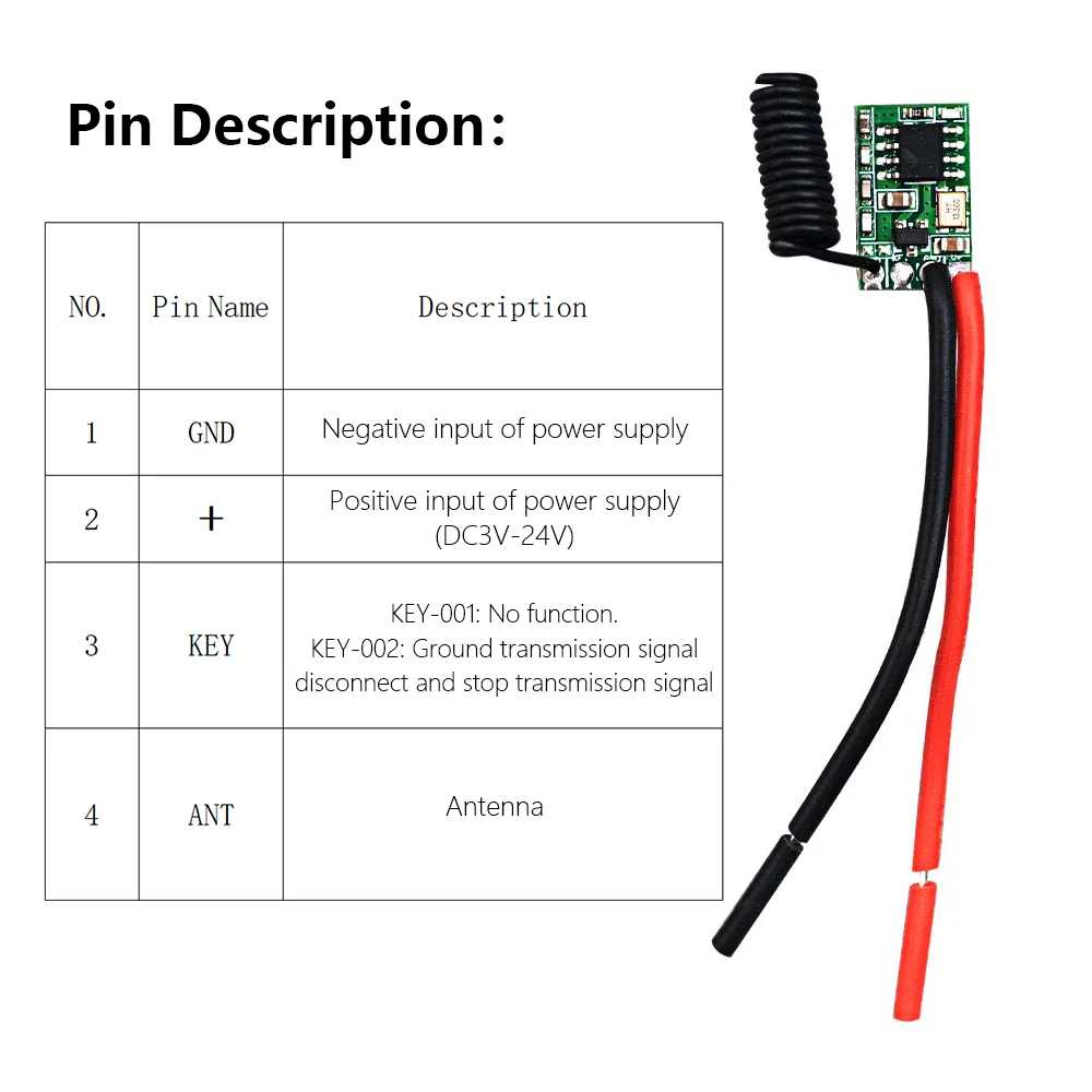 433Mhz RF draadloze zendermodule Mini DC 12V 3V 5V 9V leercode 433,92 MHz 1 CH-uitgang voor afstandsbedieningen 1527-codering