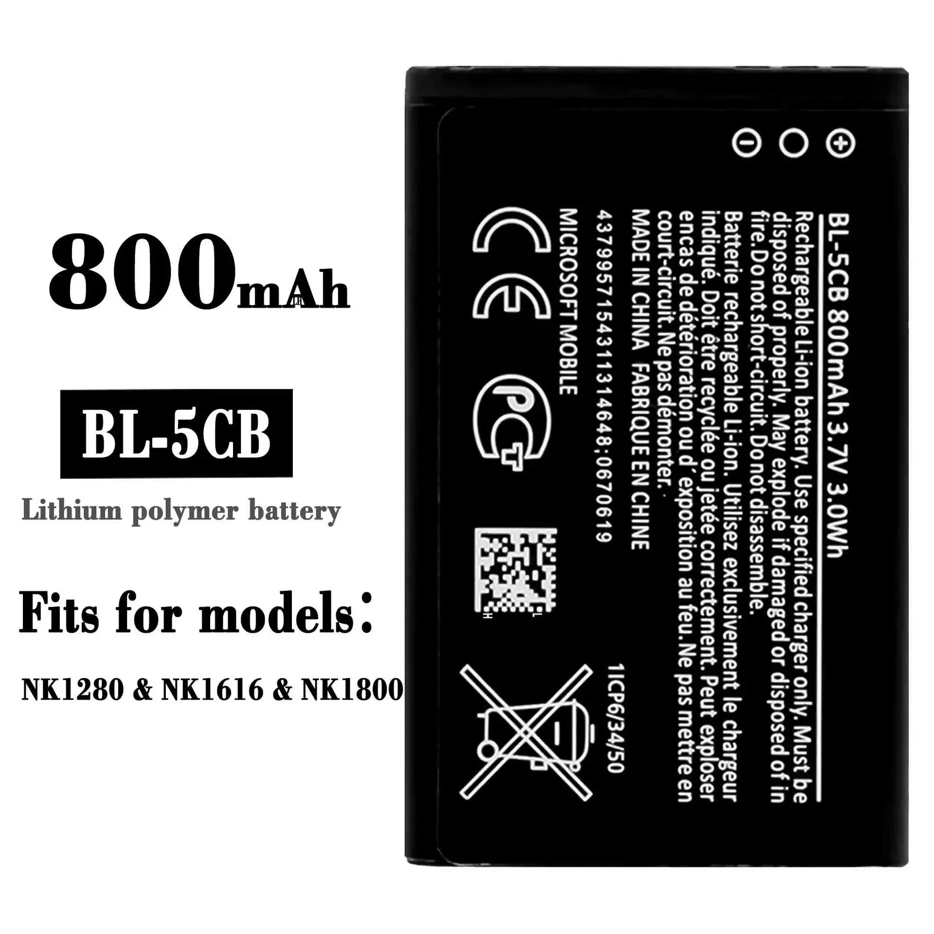 BL-5CB Replacement Battery For Nokia NK1280 NK1616 NK1800 High Quality Mobile Phone Built-in Latest Batteries