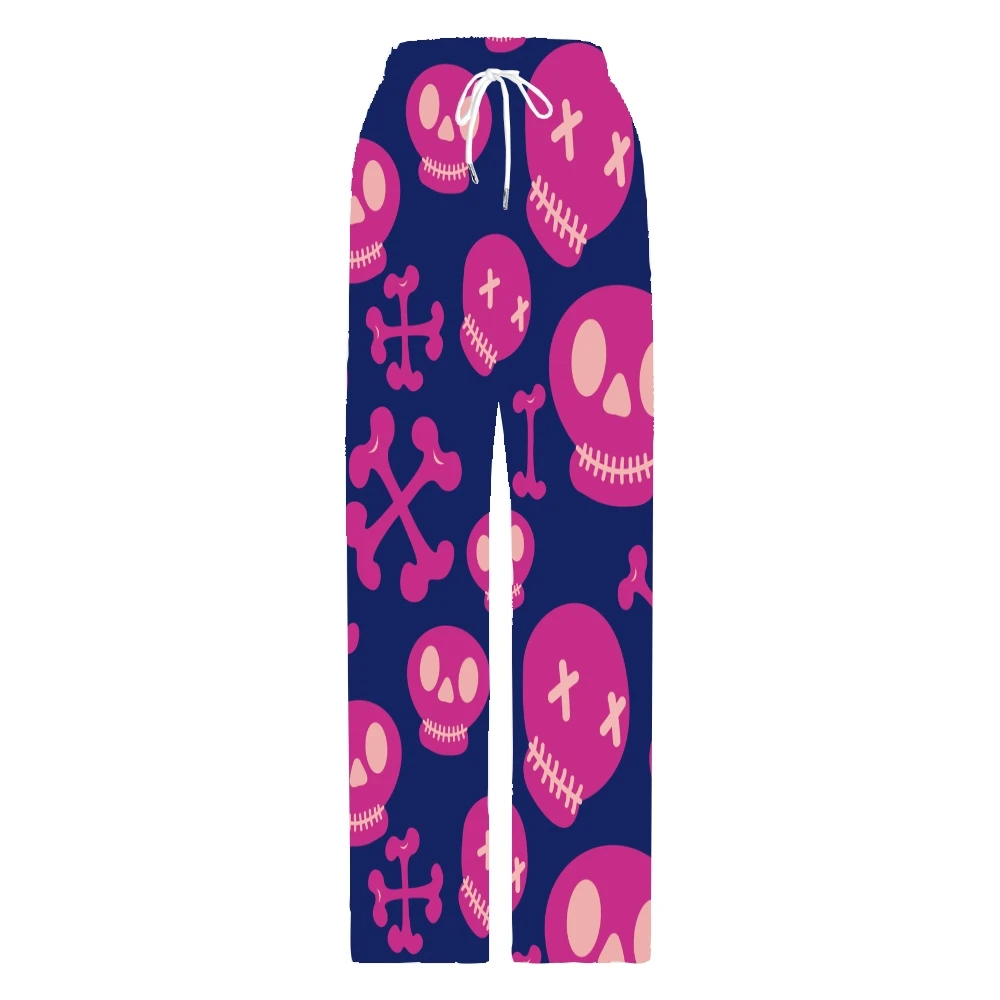 Skulls Halloween Pattern Pajama Pants Mens Womens Lounge Pants Super Soft Unisex Sleep Pajama Bottoms with Pockets Drawstring