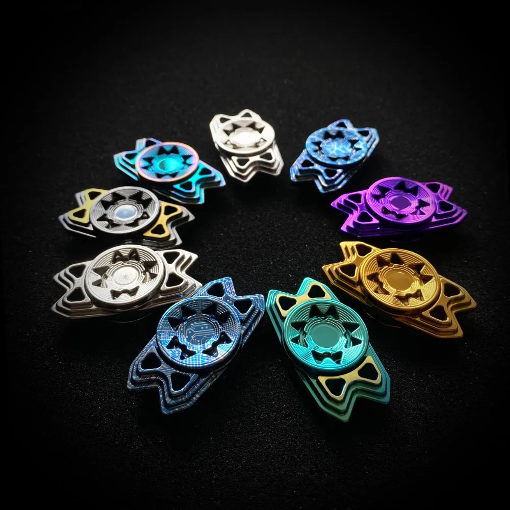 WMEDC Bat Fidget Spinner Giocattolo antistress in acciaio inossidabile Fidget Spinner a due pale Accessori da scrivania per ufficio Giocattolo novità