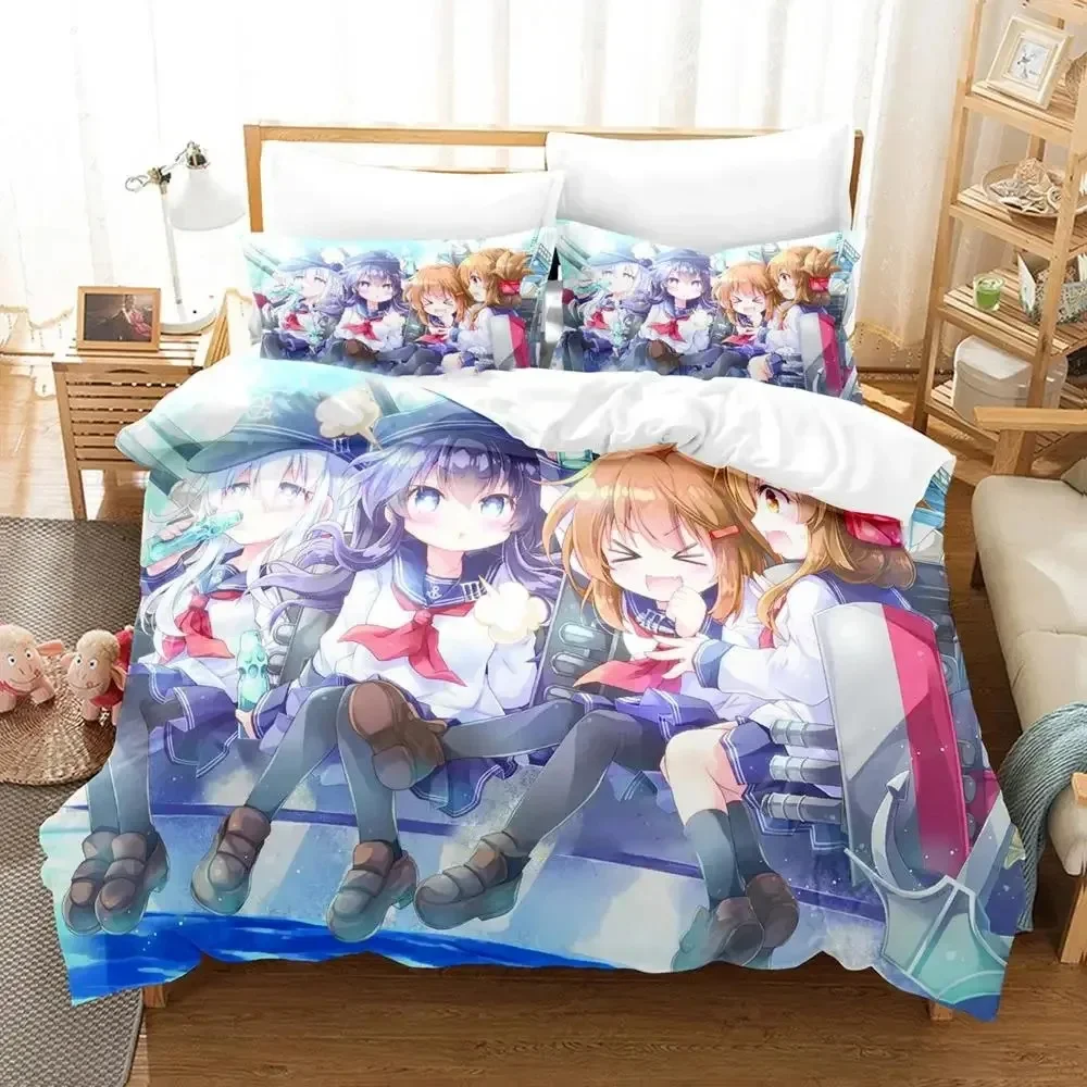 Anime Kantai Collection Bedding Set Boys Girls Twin Queen Size Duvet Cover Pillowcase Bed Adult Fashion Home Textileextile