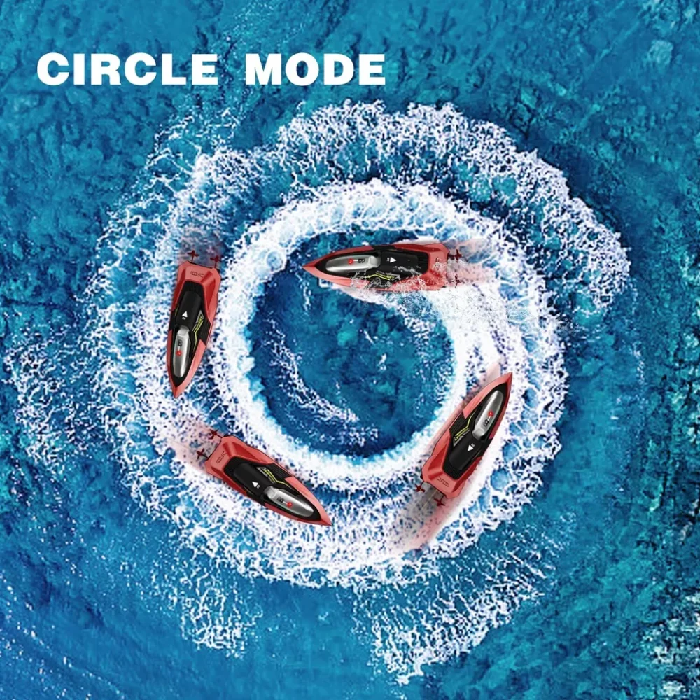 Barco 4DRC S5 RC para piscinas y lagos, barcos de carreras 2,4 GHz 20+ MPH, batería recargable, alarma de batería baja, regalos