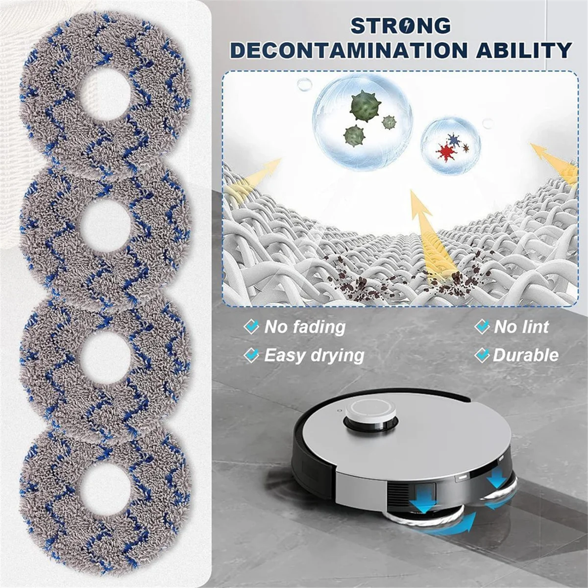 Ecovacs deebot,x1,omni Turbo,t10,t20,omni t20,t20 max,t20,prorobot掃除機用のメインサイドブラシフィルターモップバッグ