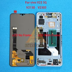 Original AMOLED For Vivo V27 Pro LCD V2230 Display Screen Touch Panel  For Vivo V27 V2231/V27e V2237/V23 5G V2130 LCD Frame