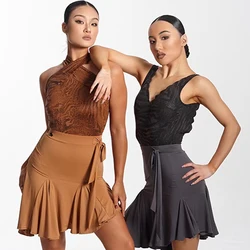 Latin Dance Dress Sets Women Practice Clothing Leotard Skirt Adult Rumba Cha Cha Salsa Dancer Performance Costume DNV20766