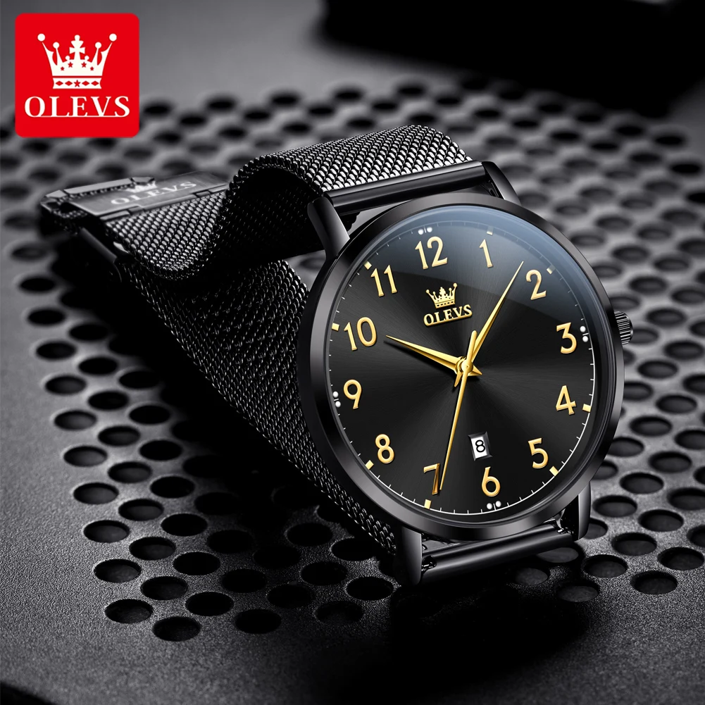 OLEVS 5653 Luxury Brand Men Watch Simple Thin Shell Quartz Men's Watch Classic Scale Digital Business Date Waterproof Men Watch