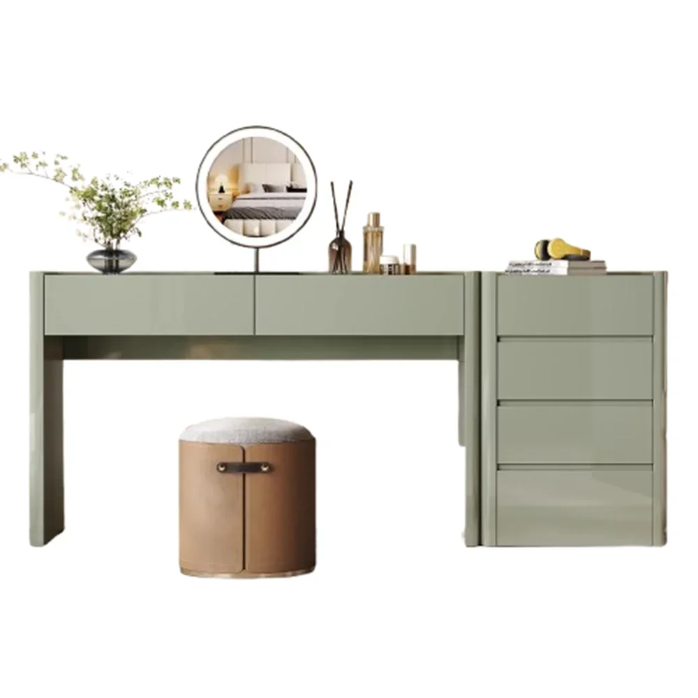 كرسي تخزين منضدة الزينة مرآة فاخرة احترافية حديثة منضدة الزينة عرض أوروبي Camas Y Muebles ديكور منزلي