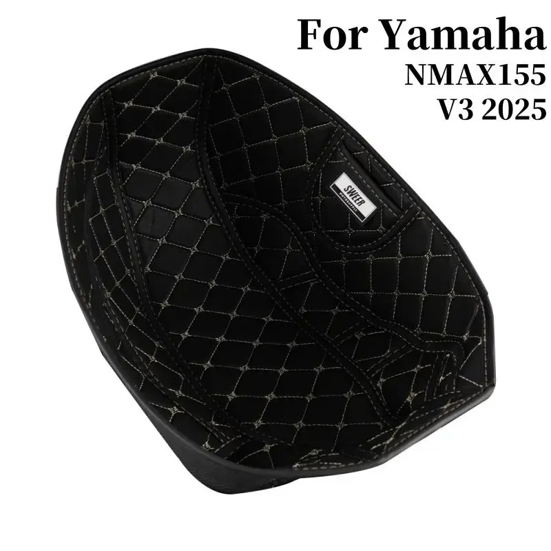 

Аксессуары для мотоциклов Yamaha NMAX155 V3 2025, черный защитный чехол для коробки, водонепроницаемое сиденье для хранения, багажник, внутренняя накладка из искусственной кожи
