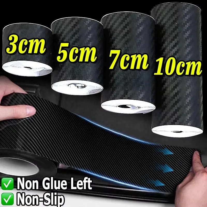 1-4pcs Carbon Fiber Automotive Adhesive Tape Roll Matte Black Protective Car Film Self-Adhesive Film Vinyl Car Film Accessories