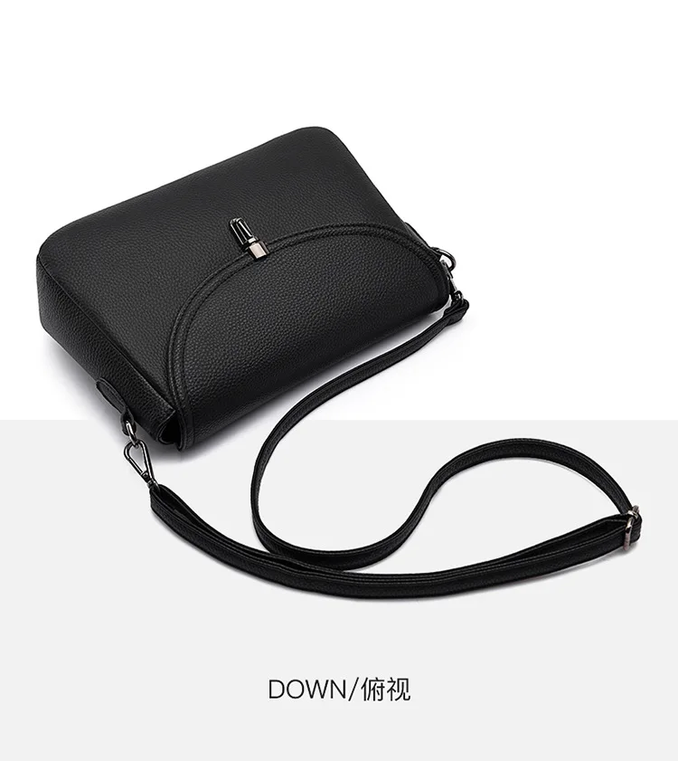 100% Genuine Leather women\'s shoulder bag small Casual female messenger bags Cowhide Female Crossbody Bags bolsas Handbag black