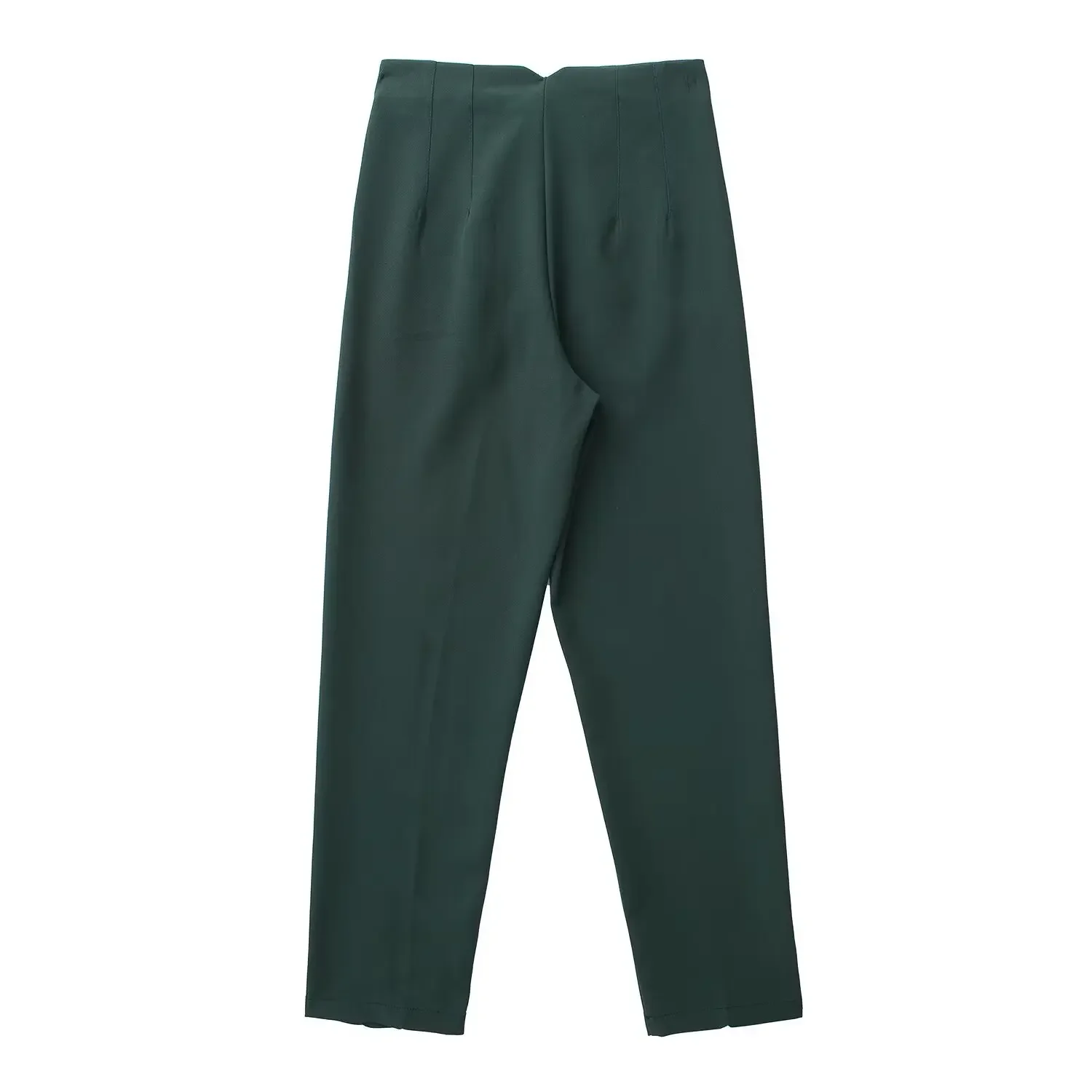 Pantaloni dritti da donna 2024 New Chic Fashion Joker pantaloni da donna con tasca laterale a vita alta retrò Mujer