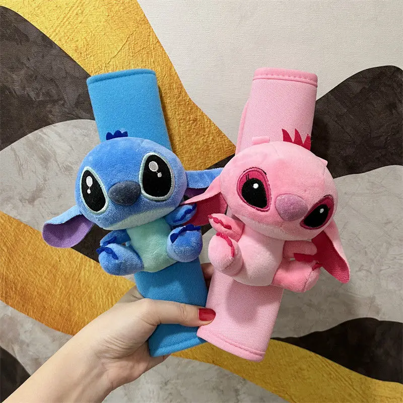 Disney Stitch Car Seat Belt Cute Cartoon Car Decoration Personalized Cartoon Doll Plush Shoulder Cover Gift for Men and Women