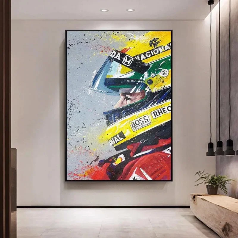 Ayrton Senna Formula 1 Legendary Star Champion HD Poster Minimalist Wall Art Poster Living Room Bedroom Corridor Decorative