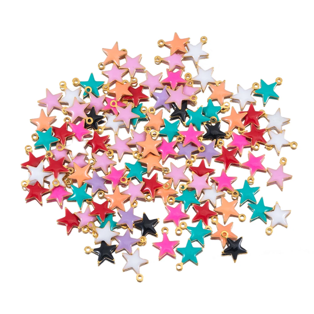 20 Stück Edelstahl Kleine Seestern Charms Fisch Anhänger Emaille DIY Schmuckherstellung Zubehör Erkenntnisse Ozean Halskette Ohrringe – Detail 6