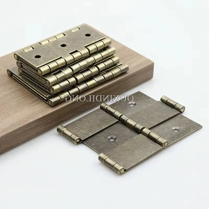 Retro Vintage 8PCS Metal Antique Furniture Hinges Folding Screen Hinges Double-Sides Flip Hinges for 18mm~50mm Thickness Boards