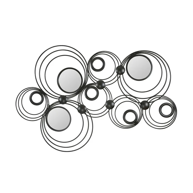 

Living Room Sofa Background Wall Decoration Pendant Circular Iron Mirror Bedroom Bedside Pendant