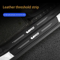 Carbon Fiber Car Door Sill Protector Welcome Pedal Leather Stickers for Skoda VRS Octavia Fabia Kamiq Karoq Kodiaq Rapid Superb