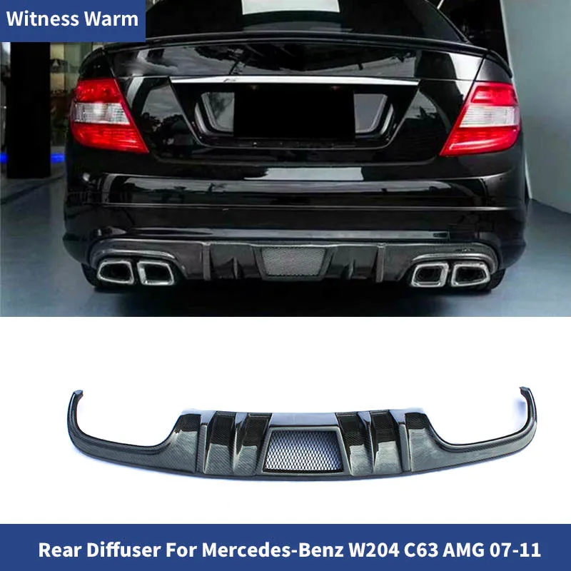 Carbon Fiber Rear Bumper Exhaust Diffuser Lip Spoiler for Mercedes Benz c Class W204 C63 Amg 2007-2011 Frp Car Body Kit