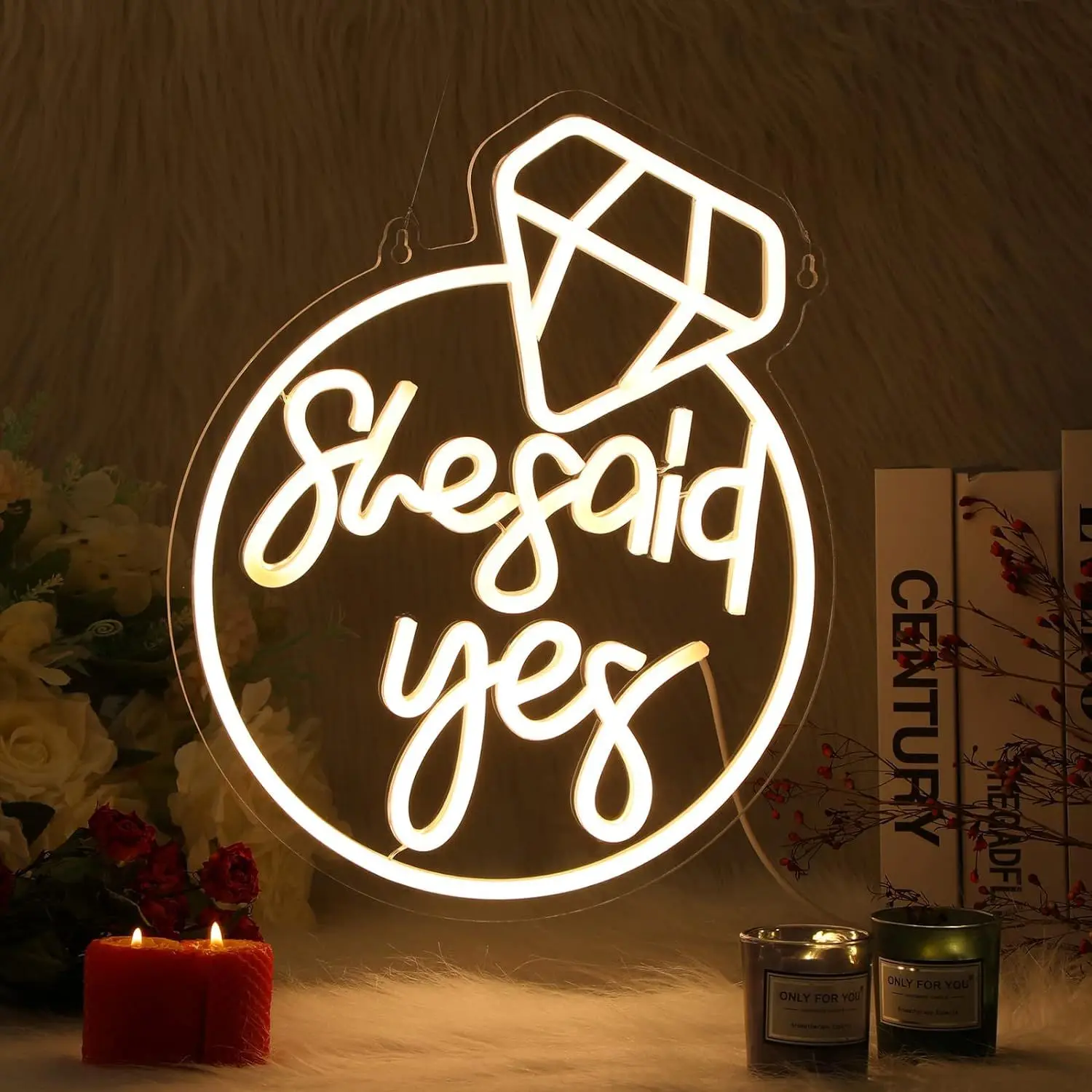 

Неоновая вывеска «She Said Yes» с USB-питанием, регулируемая LED-подсветка, декор для стен, для свадьбы, спальни, гостиной, подарки на день рождения