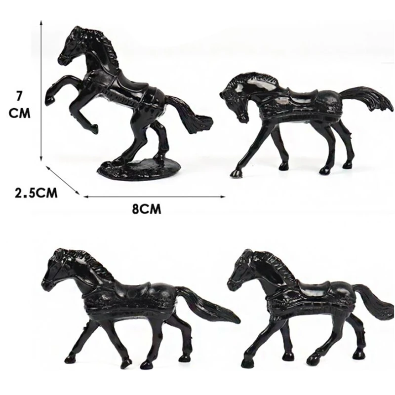 Modelo de soldado de caballo de guerra de caballería Medieval, soldado romano, modelo de Guerrero Medieval antiguo, figuras de acción, juguetes, 52 unids/lote por bolsa