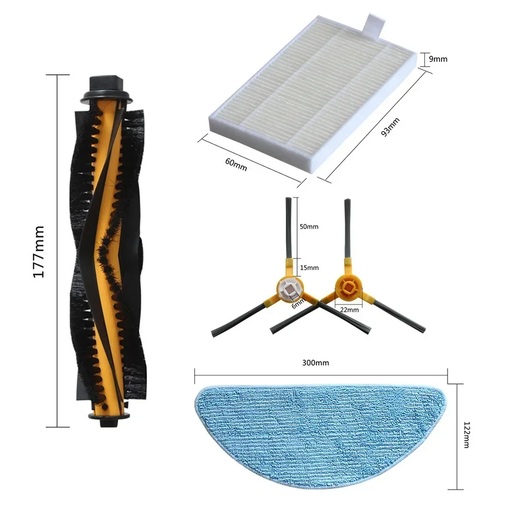 Main Side Brush Filter Mop Cloth Replacement Part For Aeno RC2S ARC0002S RC3S ARC0003S Robot Vacuum Cleaner Accessories