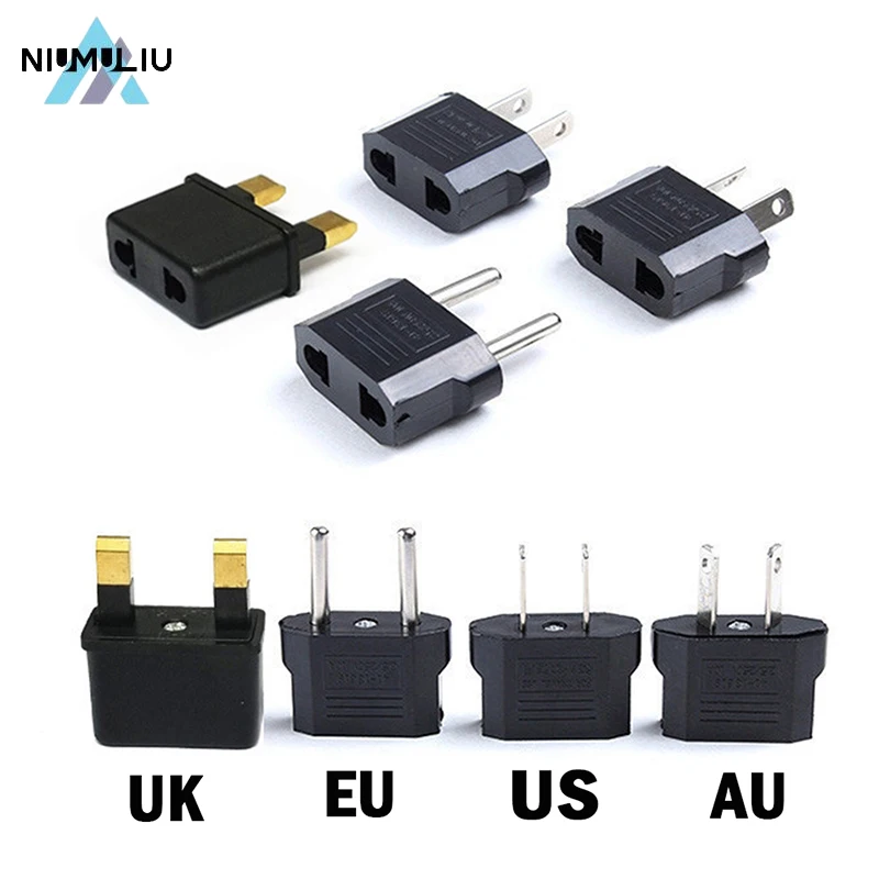 

C2 2Pcs EU US To EU AU UK Plug Adapter AC Converter American To EU Europe Travel Power Adapter Type C Plug Converter Socket Plug