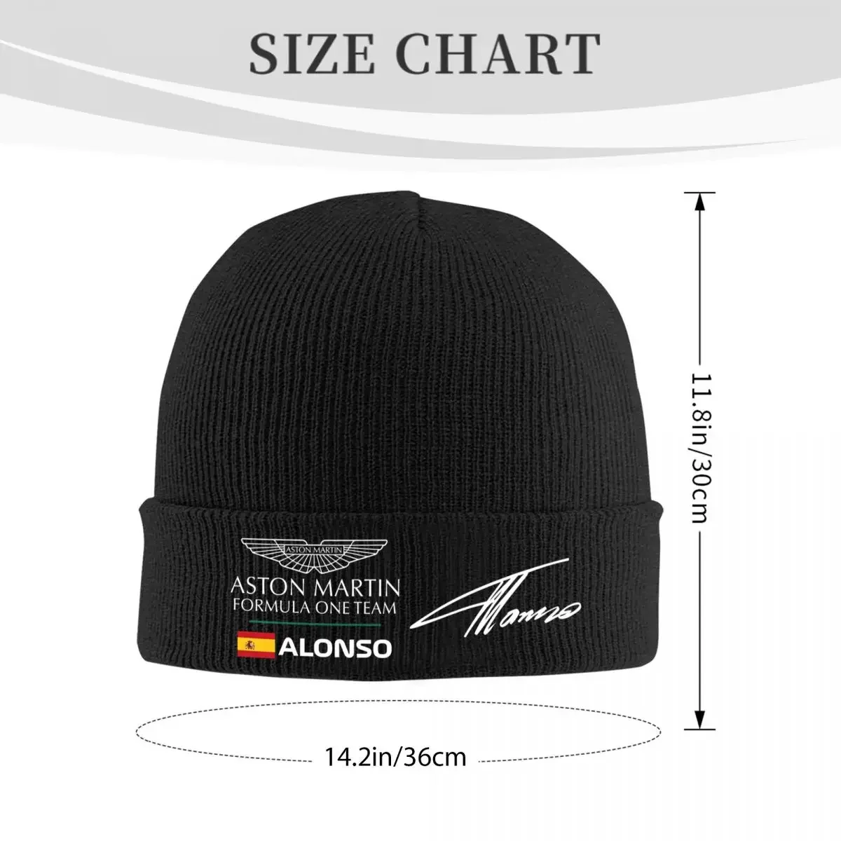 Fernando Alonso Aston Martin Knitted Hat Women's Men's Beanies Winter Hat Spanish Racing Driver Car Motorcycle Casual Caps