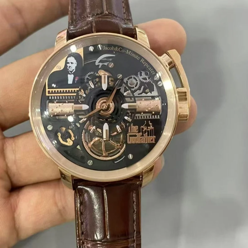 Relógio mecânico masculino de alta qualidade da série Godfather, edição limitada, turbilhão, frete grátis