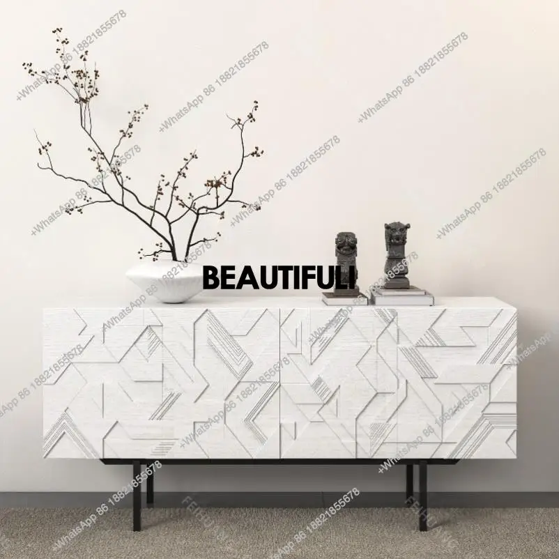 

Industrial dining side cabinet, static wind solid wood locker, living room decorative cabinet