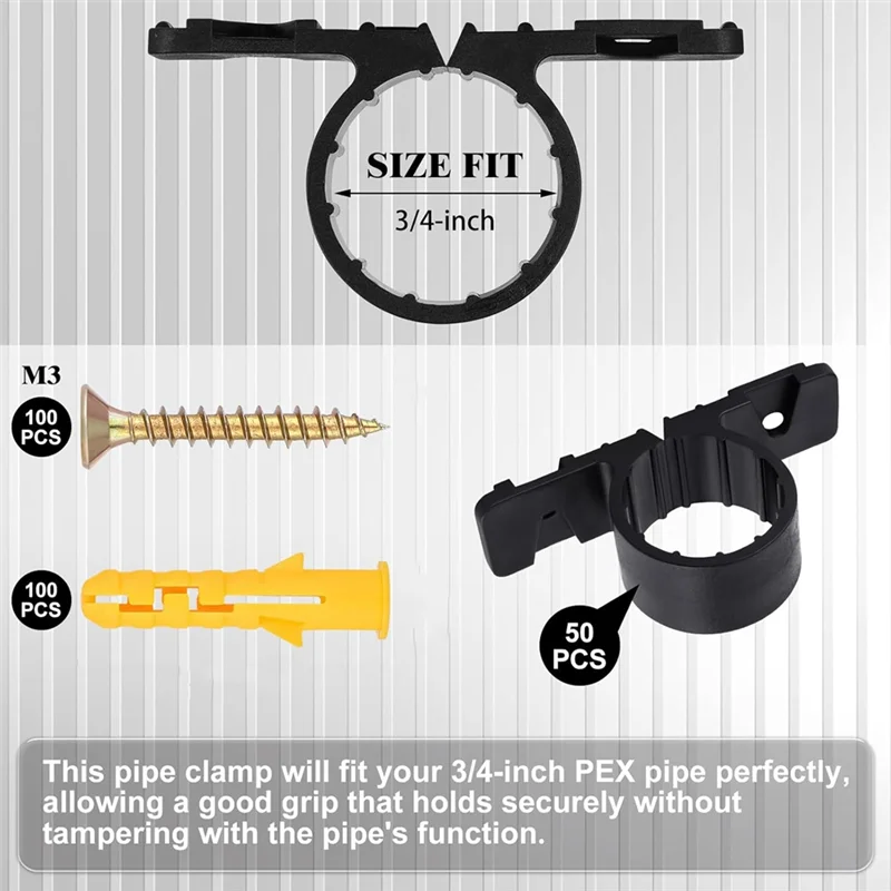 

Комплект AAAN-50 Опоры для труб Подвеска Зажим для труб Pex Опоры для труб с винтами для труб Pex, медь, CPVC