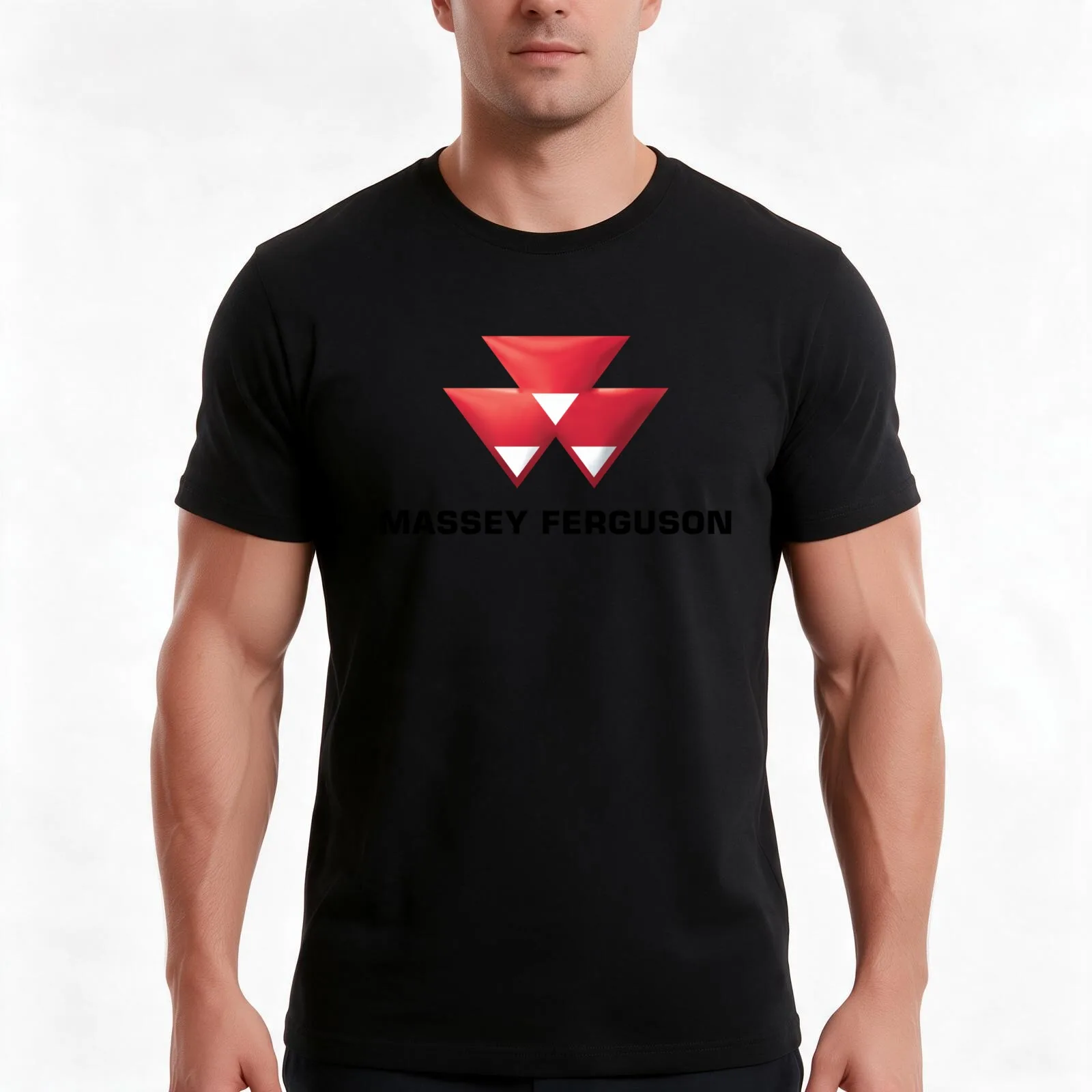 Massey ferguson logo202 T-Shirt, Summer Casual Cotton Tee, Oversized Streetwear Tops, Vintage Graphic Print, Unisex Men Women