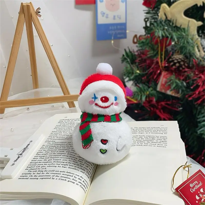 귀여운 플러시 눈사람 인형 키체인, 가방 장식 겨울 스카프 펜던트, 크리스마스 생일 장식 선물