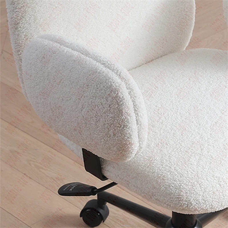 Nordic Flannel Office Chairs For  Furniture Comfortable Sedentary Bedroom Study Deak  Lift Swivel Computer  CN