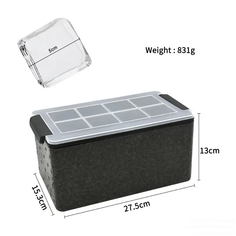 High Transparency Bubble Free Ice Hockey Square Diamond Ice Grid Production Bar Whiskey Specific Silicone Large Ice Cube Mold