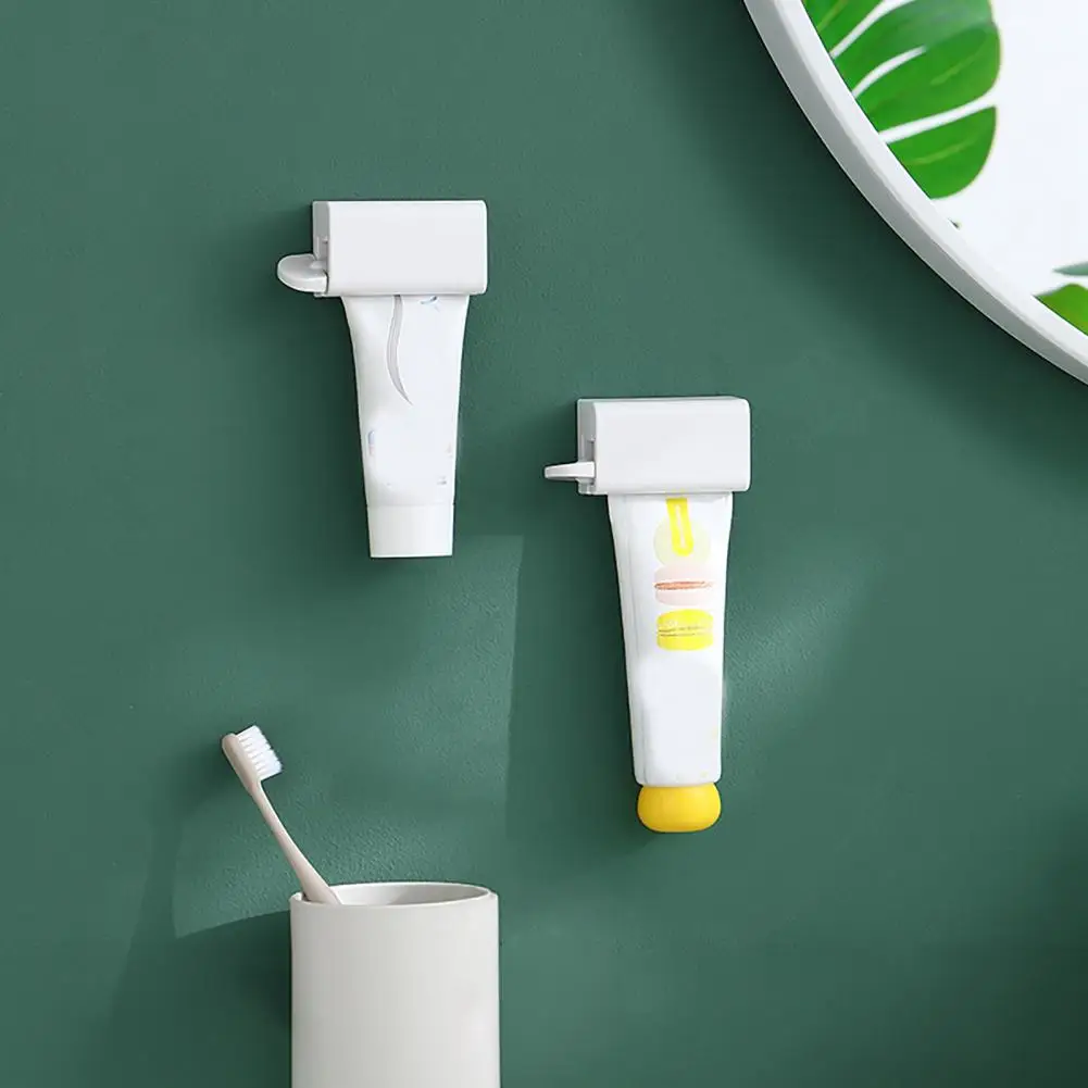 

2026 Toothpaste Squeezer Wall Mount Toothpaste Tube Holder No Drill Adhesive Clamp Organizer for Bathroom Countertop